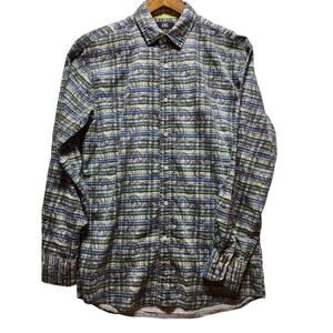 XMI MENS MULTICOLOR PAISLEY BUTTON-DOWN LONG SLEEVE SHIRT MEDIUM 100% COTTON